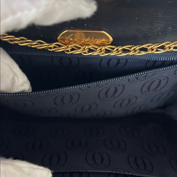 Cartier Inky Blue Leather Flap Bag Purse / Clutch - Picture 7 of 16